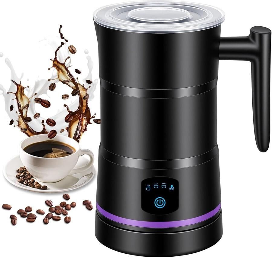 Elektrische melkopschuimer 600 ml 4-in-1 met antiaanbaklaag warm en koud melkschuim ideaal voor cappuccino ShopVlot