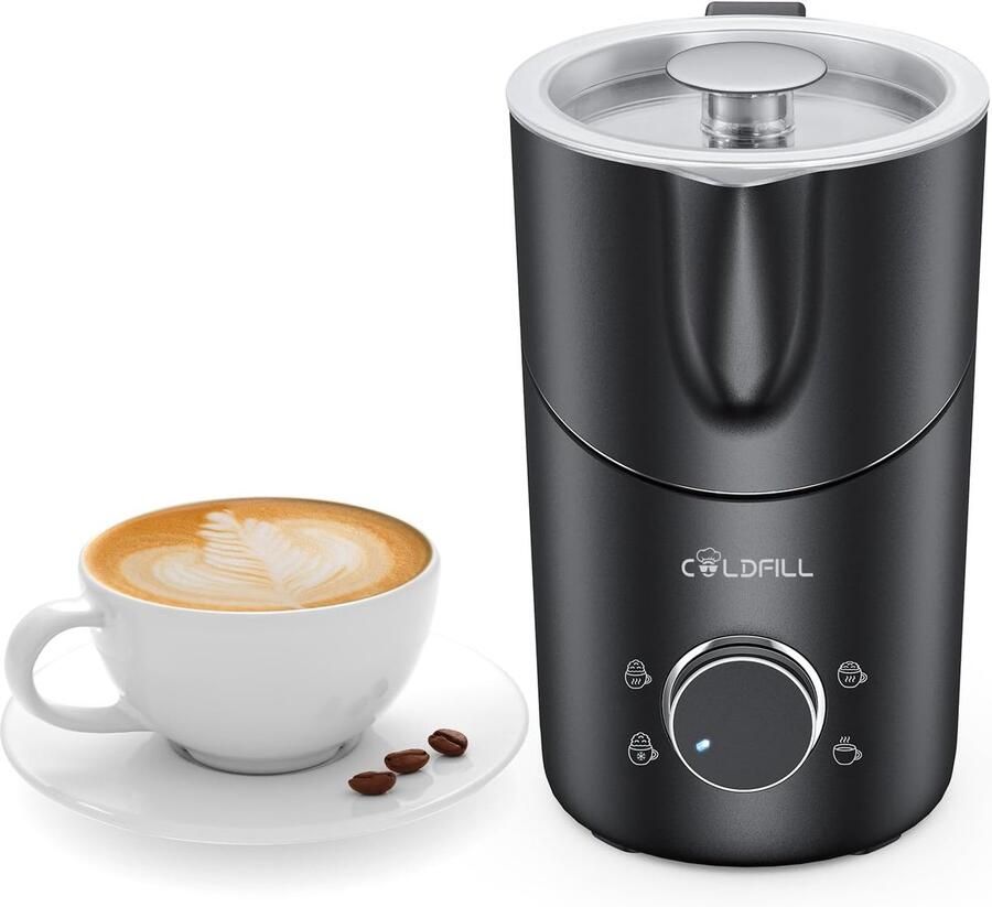 Elektrische Melkopschuimer 8-in-1 600 ml Voor Warm en Koud Melkschuim Cappuccino Latte Macchiato en Warme Chocolademelk