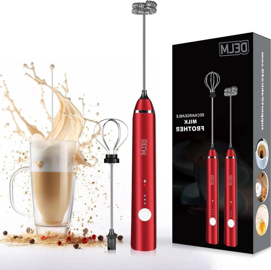 Elektrische Melkopschuimer Accessoires RVS Blender (Rood)