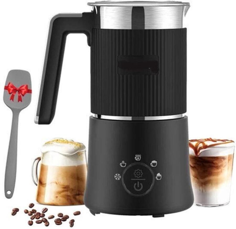 Elektrische Melkopschuimer Afneembare Handige Melkschuimer Melkklopper 5-in-1 350ml Warm en Koud Opschuimen Verwarmen Cappuccino Maken RVS Vaatwasserbestendig