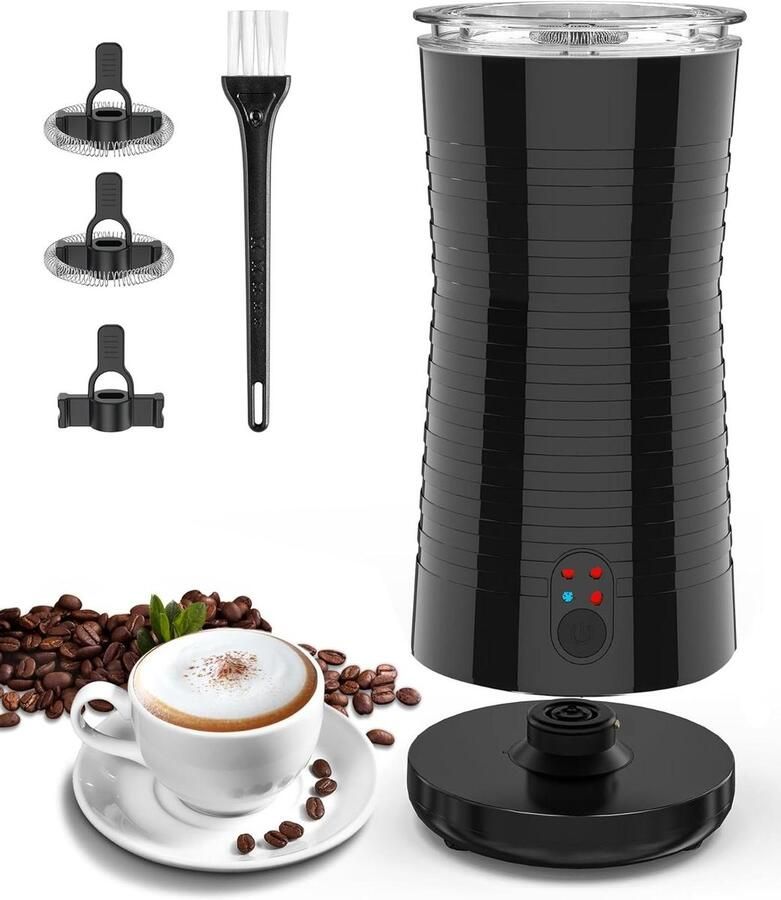 Elektrische Melkopschuimer Automatisch Koffie Bereiden 4-in-1 Functie 240 ml Zwart