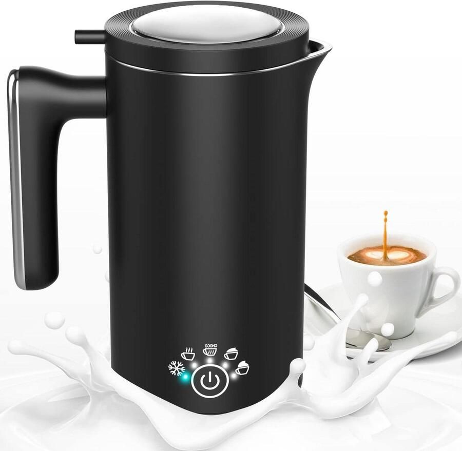 Elektrische Melkopschuimer Automatische Melkopschuimer Koffie Drankjes Maken 5-in-1 Functies 500ml Capaciteit Zwart