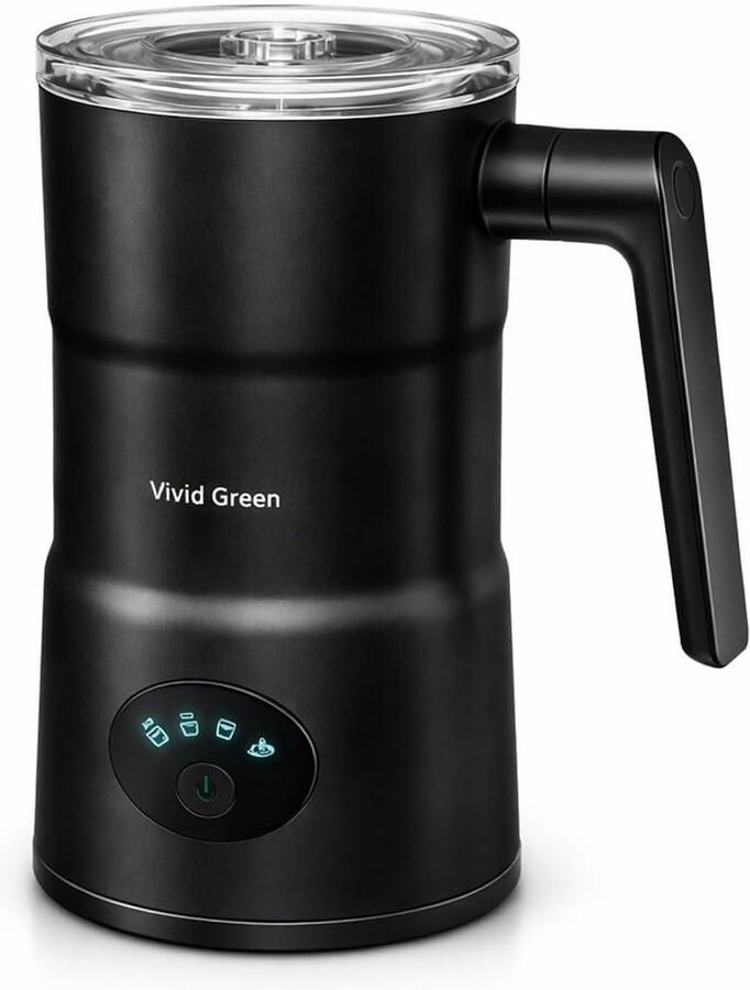 Elektrische Melkopschuimer Automatische Opschuimer Cappuccino Latte Maken 4-in-1 Functies 350ml Capaciteit Zwart