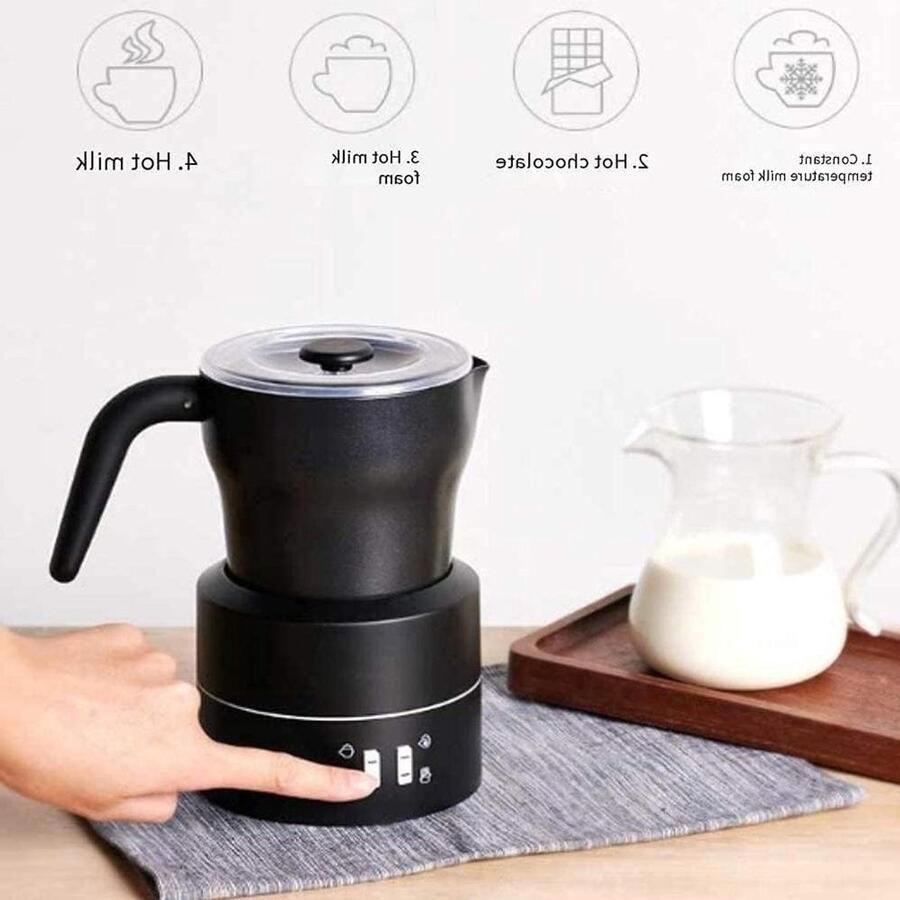 Elektrische Melkopschuimer Automatische Opschuimer Cappuccino Maken Heet en Koud 250 ml Capaciteit Zilver