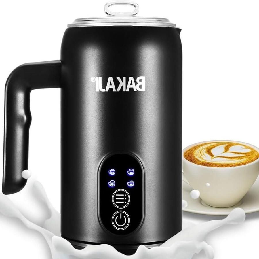 Elektrische Melkopschuimer Automatische Opschuimer Cappuccino Maken Stil en Trillingsvrij 350 ml Zilverkleurig