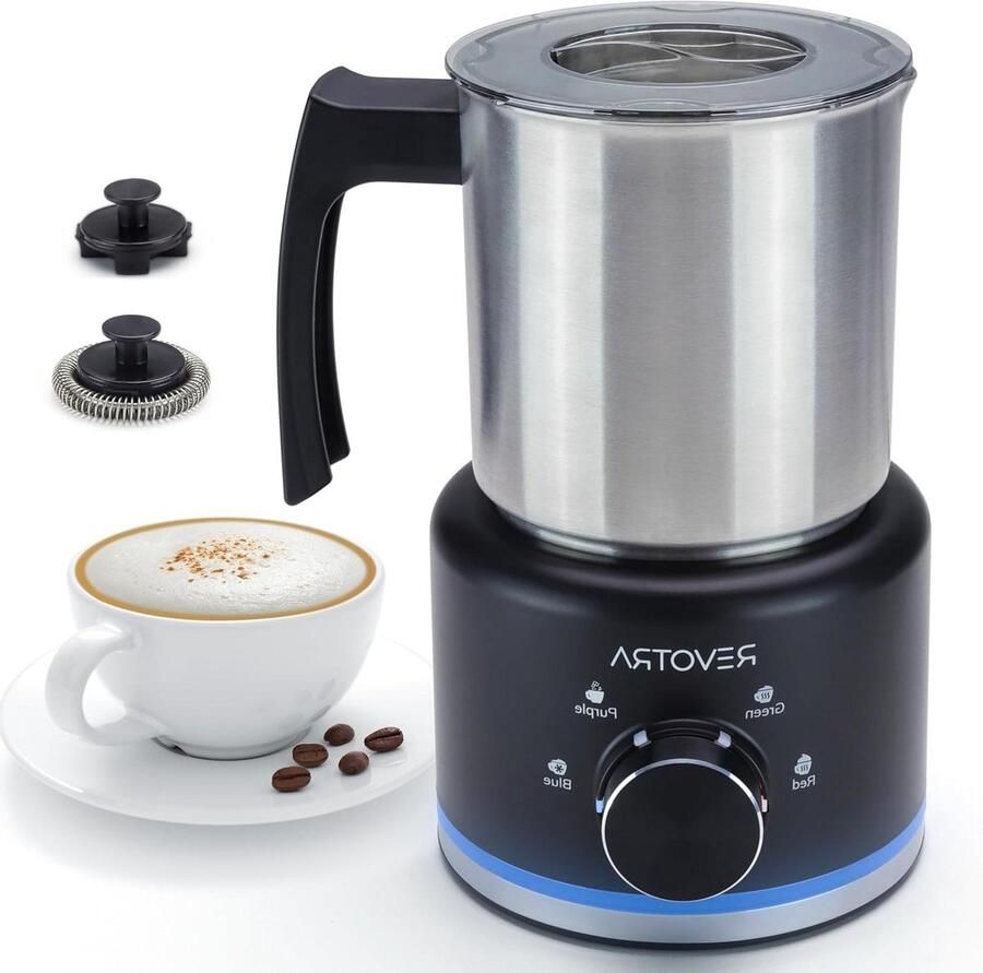 Elektrische Melkopschuimer Automatische Opschuimer Koffie Bereiden 4-in-1 Functie 500 ml Zwart