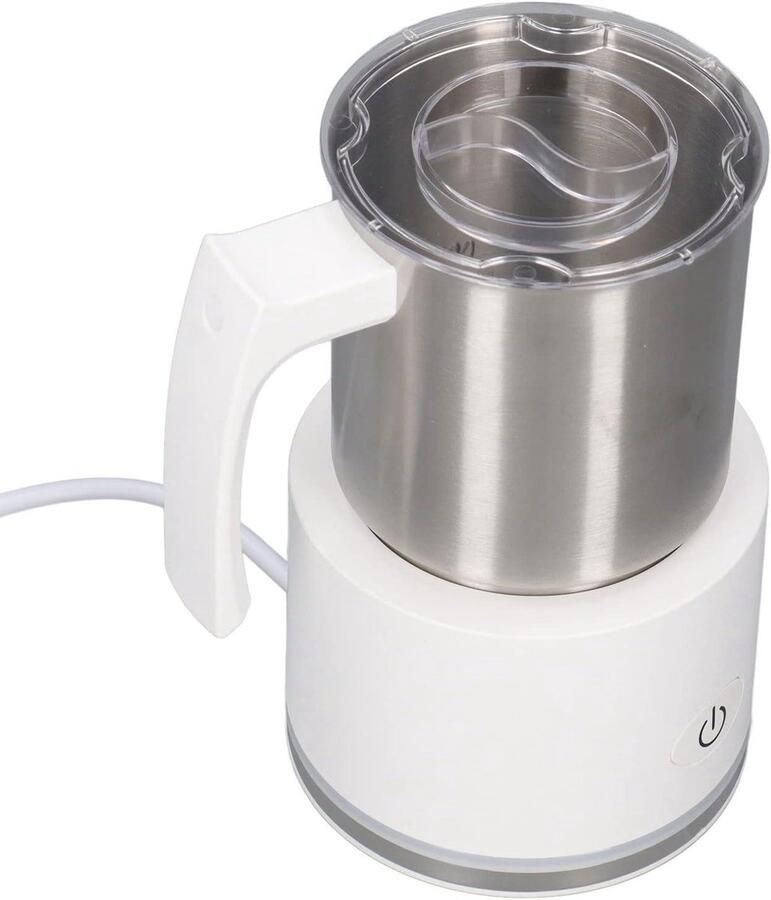 Elektrische Melkopschuimer Automatische opschuimer Koffie Maken Energiebesparend Model 250 ml Capaciteit Wit Roestvrijstaal
