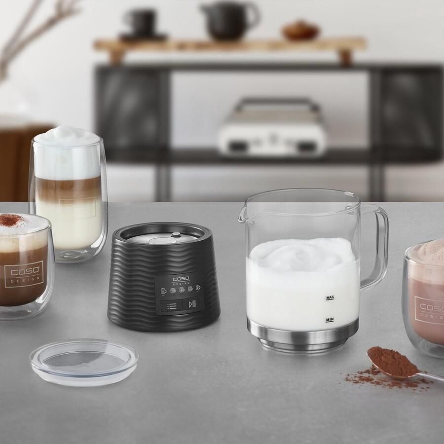 Elektrische Melkopschuimer Automatische Opschuimer Warme Dranken Maken 5 Verschillende Functies 400 ml Capaciteit Zwart RVS
