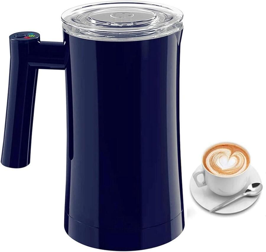 Elektrische Melkopschuimer Automatische Opschuimer Warme Dranken Maken Eén Knop Bediening 590ml Totale Capaciteit Donkerblauw