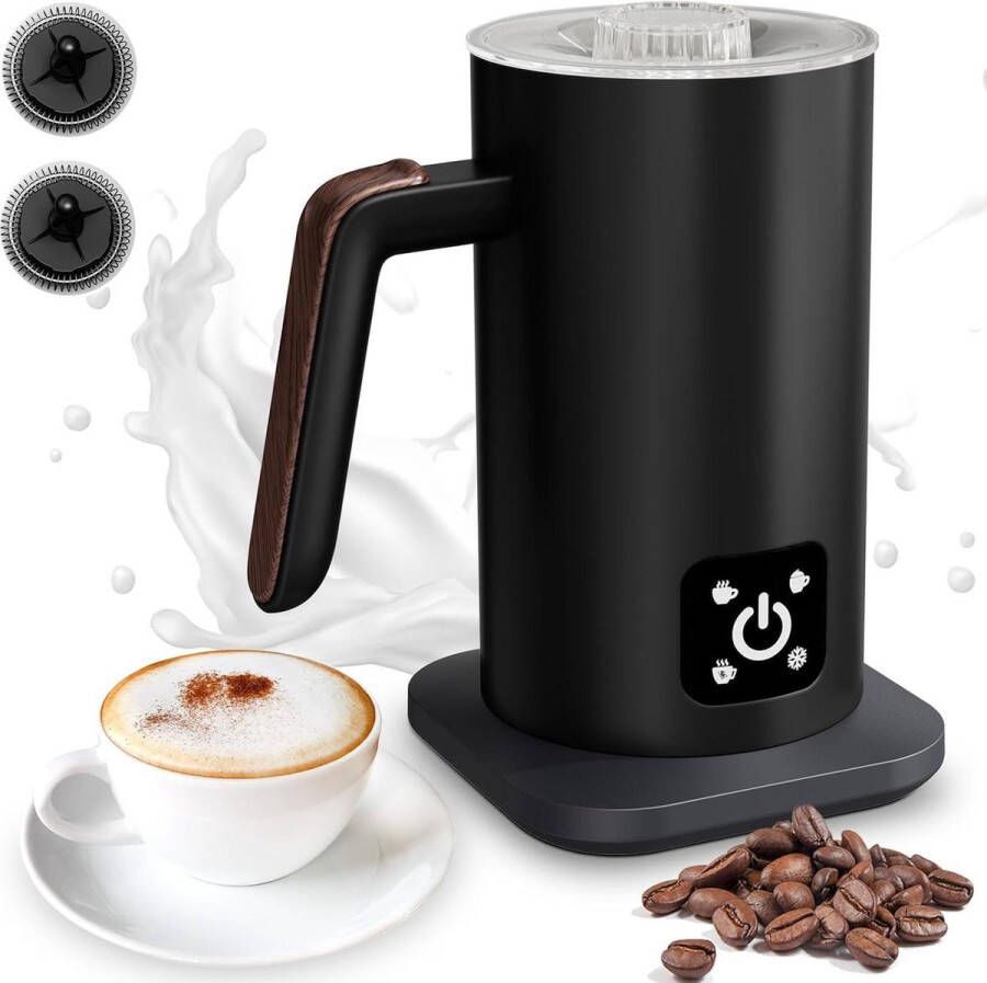Elektrische melkopschuimer Cappuccino 4-in-1 590 ml snelschuim functionele stille cappuccinatore koffie melk vlek warme chocolademelk thuis bar