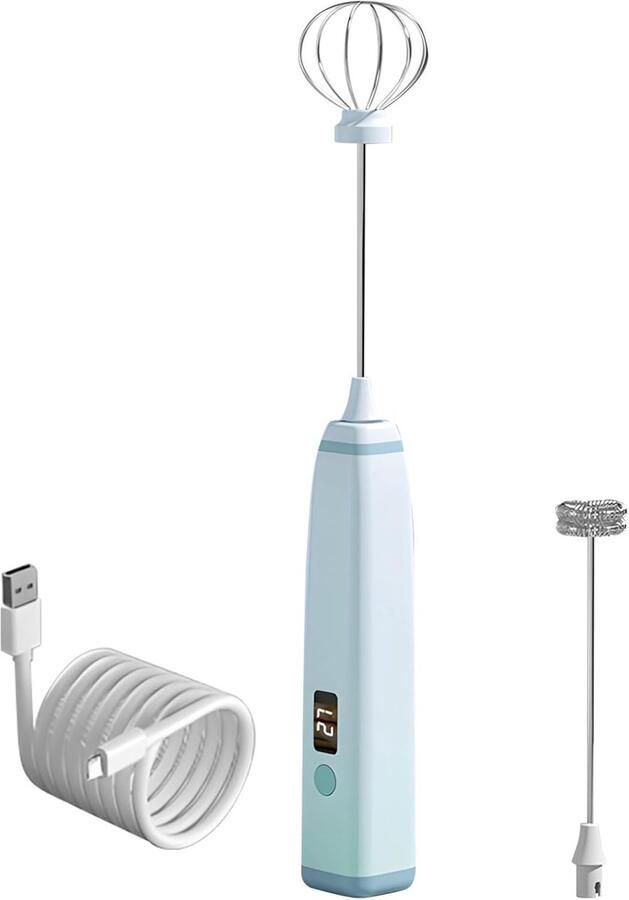 Elektrische Melkopschuimer Draadloze Frother Koffie Maken Ingebouwde Batterij Compact Design Zwart