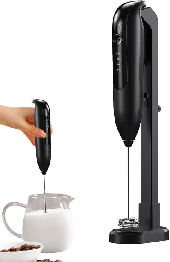 Elektrische Melkopschuimer Draagbare Garde Dranken Mixen Oplaadbaar via USB 25 cm Wit
