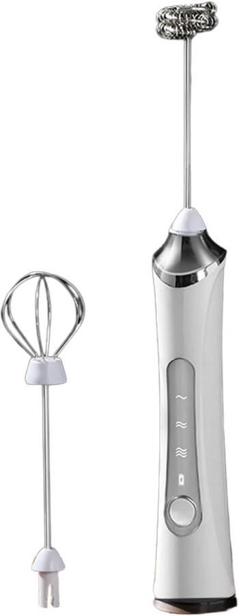 Elektrische melkopschuimer draagbare melkschuimer voor koffie warme chocolademelk en eieren USB oplaadbaar wit 26 x 3 6 x 3 6 cm ABS