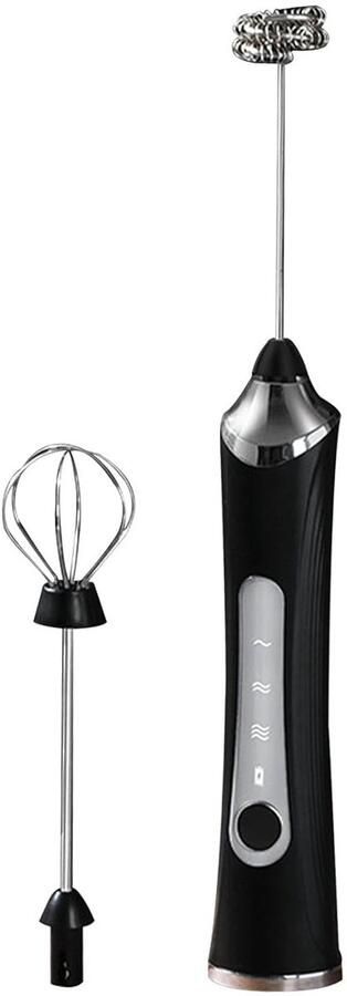Elektrische melkopschuimer draagbare melkschuimer voor koffie warme chocolademelk en eieren USB oplaadbaar 3 standen antislip zwart 26 x 3 6 x 3 6 cm ABS