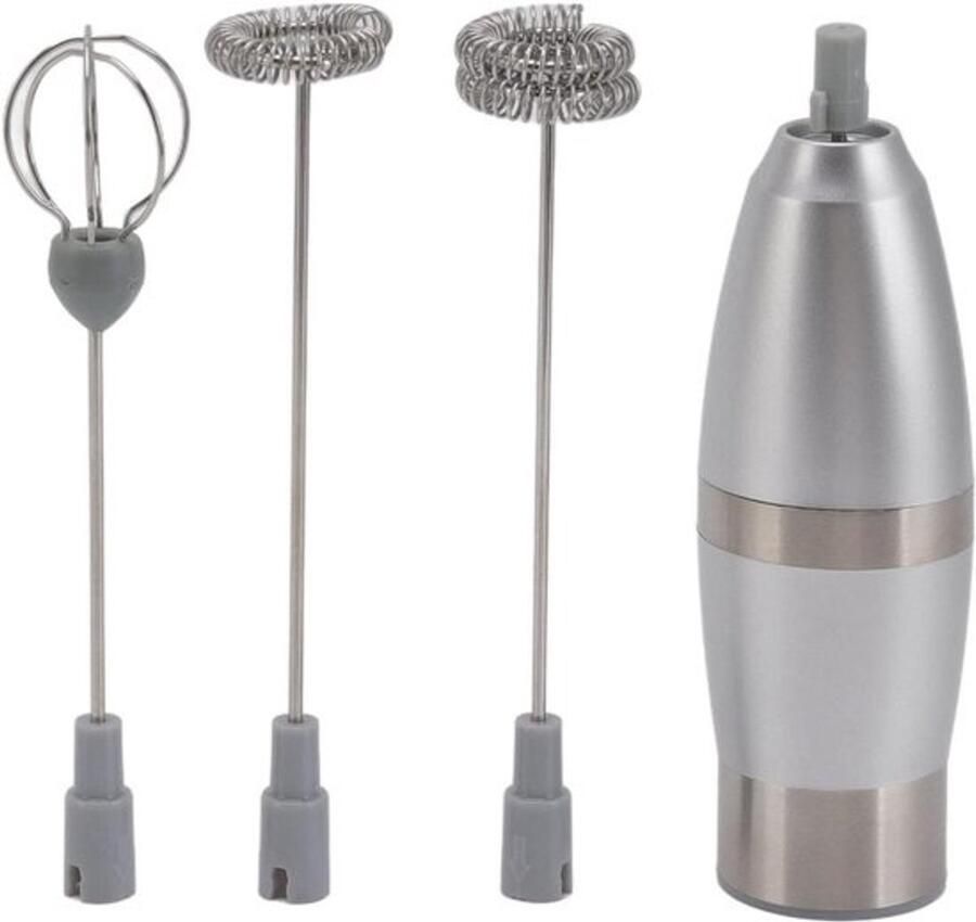 Elektrische Melkopschuimer Drankmixer Garde Koffie Specialiteiten Maken Drie Gardes Inclusief Batterij Aangedreven Zwart
