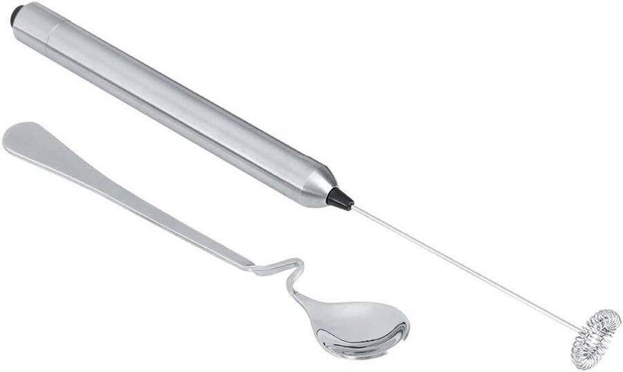 Elektrische Melkopschuimer Drankmixer Koffie Dranken Bereiden Roestvrij Staal 28 x 5 x 3 cm Zilver