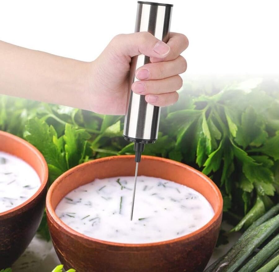 Elektrische Melkopschuimer Eierklopper Garde Dranken Bereiden Dubbele Veerklopper 25.7 cm Zwart