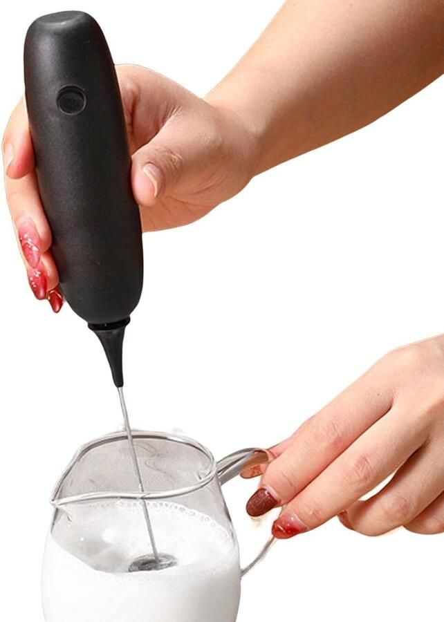 Elektrische Melkopschuimer Eierklopper Mixer Koffie Maken Laag Geluidsniveau Motor 24 cm Zwart