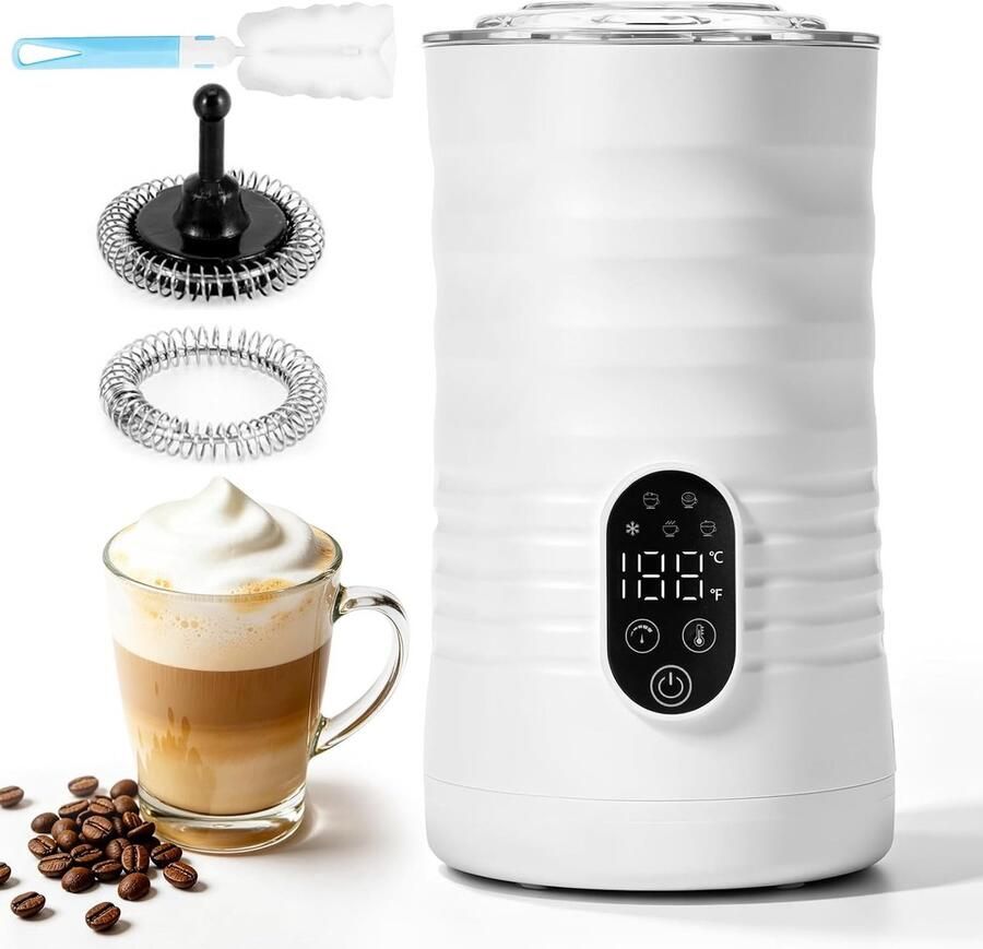 Elektrische Melkopschuimer en Warmer Zwart 350 ml 5-in-1 Automatische Melkopschuimer Voor Koffieliefhebbers