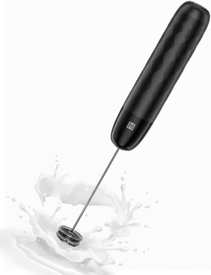 Elektrische melkopschuimer Foam maker voor opschuimen Voor koffie Oplaadbaar via USB-C 15 seconden Zwart