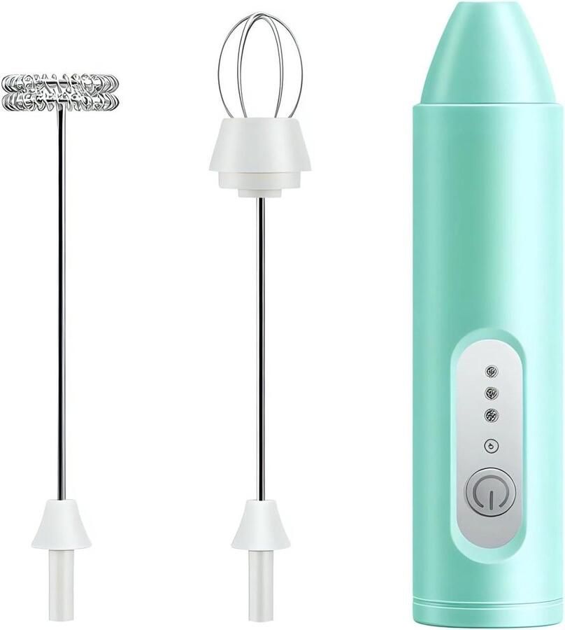 Elektrische Melkopschuimer Foamer Drink Mixer Koffie Maken Oplaadbaar Rvs 11.5 cm Groen