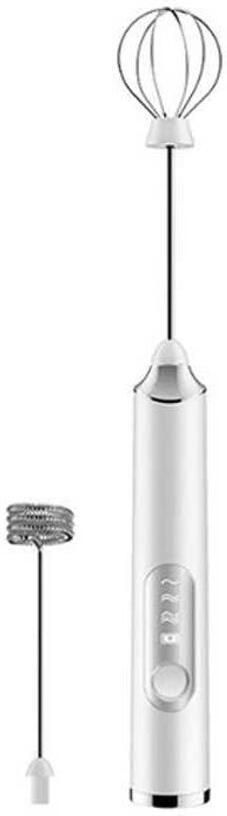 Elektrische Melkopschuimer Garde Mixer Dranken Bereiden USB Oplaadbaar 24 x 8.5 x 5 cm Wit
