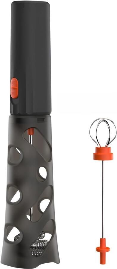 Elektrische Melkopschuimer Hand Melkopschuimer Elektrische Garde Oplaadbare 2-in-1 Melkklopper met Type-C Zwart