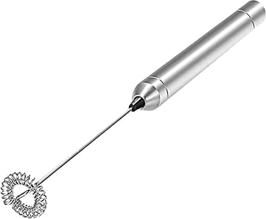 Elektrische Melkopschuimer Handheld Frother Koffie Maken Roestvrijstaal 78 gram Zilver