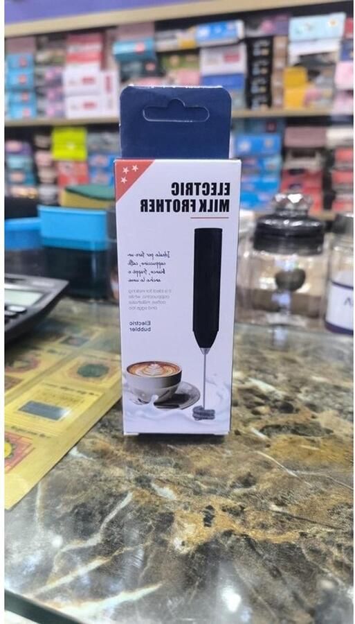 Elektrische melkopschuimer Handheld garde Koffie maken Draadloos op batterijen 3 Watt Zwart