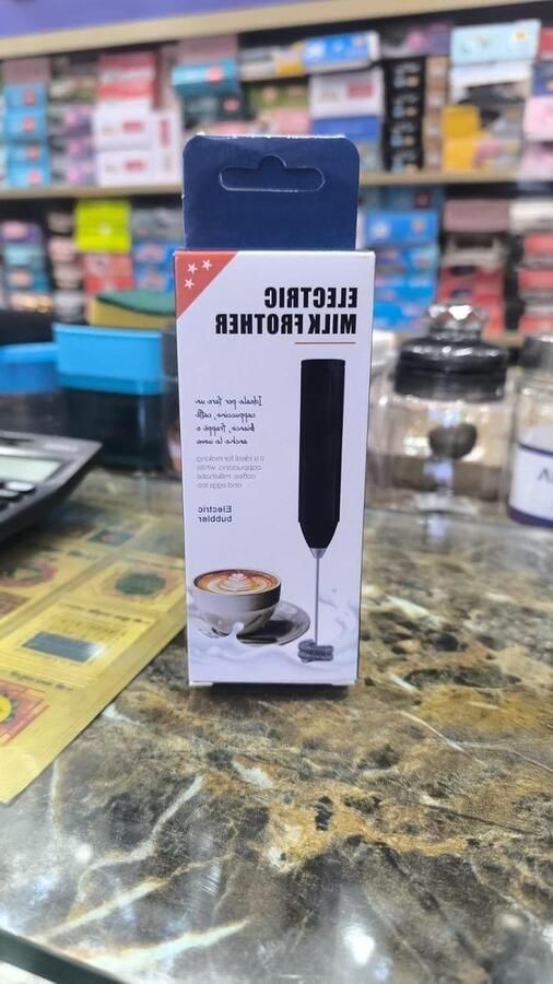 Elektrische Melkopschuimer Handheld Garde Koffie Maken Draadloos Op Batterijen 3 Watt Zwart