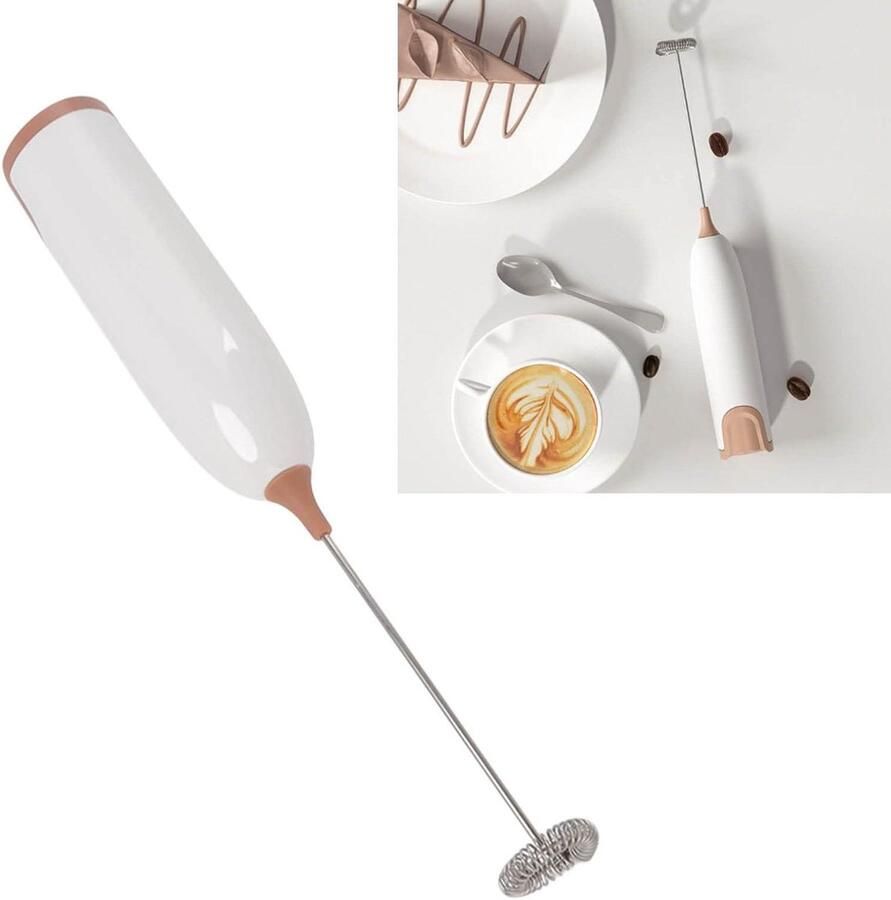 Elektrische Melkopschuimer Handheld Klopper Koffie Maken Eenvoudige Bediening 236 cm Wit