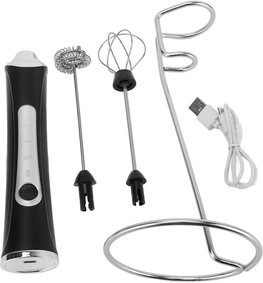 Elektrische Melkopschuimer Handheld Mixer Dranken Bereiden 3 Snelheden Wisselbaar 1200 mAh Zilver