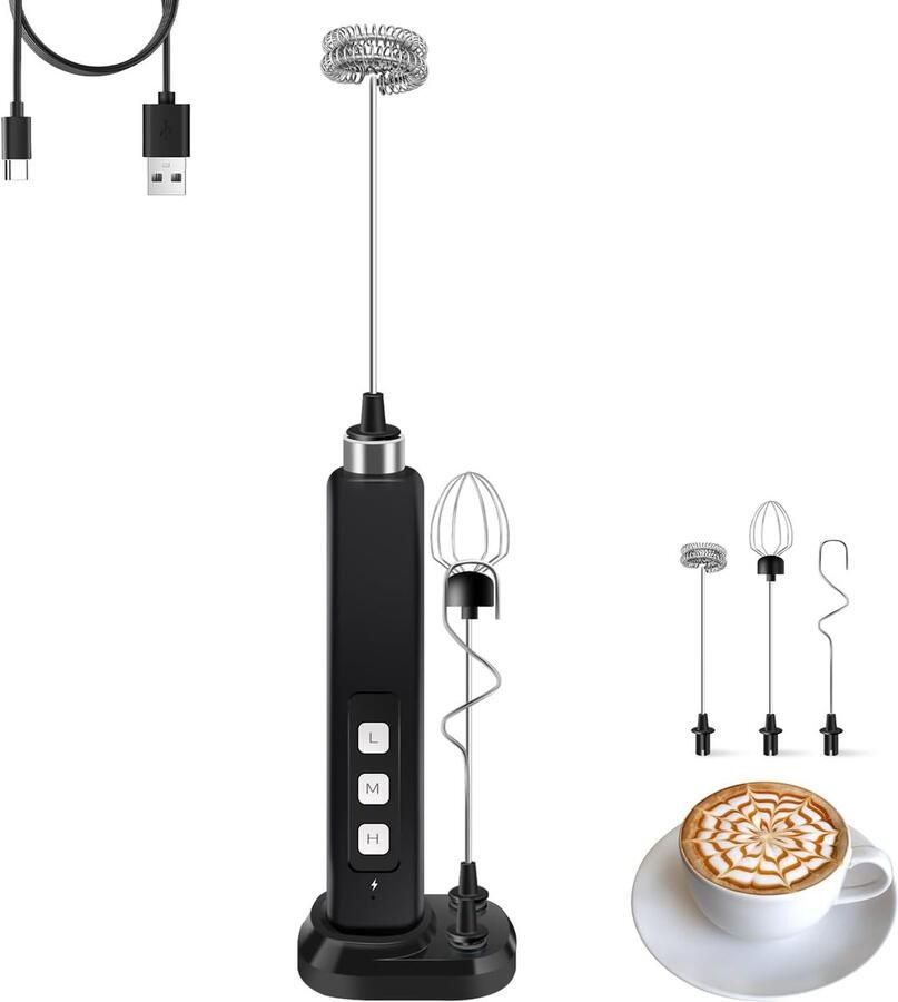 Elektrische Melkopschuimer Handmixer – Draagbare Koffie Schuimer Handmixer Handmelkopschuimer Elektrische Schuimer voor Koffie
