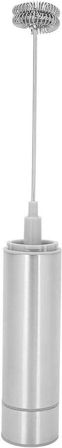 Elektrische Melkopschuimer Handmixer Koffie Dranken Bereiden Afneembare Dubbele Kop 23.7 cm Zilver