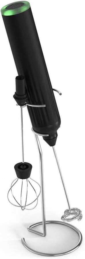 Elektrische Melkopschuimer Handmixer Oplaadbaar Draagbaar Voor Cappuccino Eiklopper En Beslag Zwart Keukengerei Met Drie Snelheden