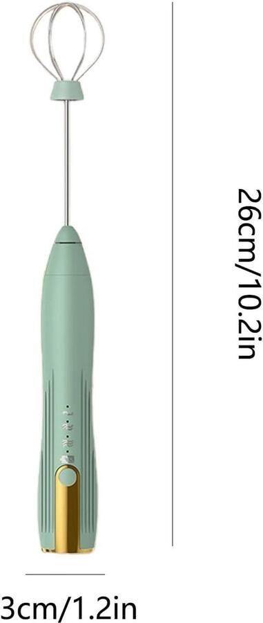 Elektrische Melkopschuimer Handmixer Opschuimer Dranken Maken Drie Snelheden 26 cm Groen