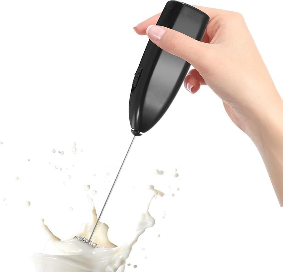 Elektrische Melkopschuimer Handmixer Schuim Dranken Mengen Snelle Schuimie 20.3 cm Zwart