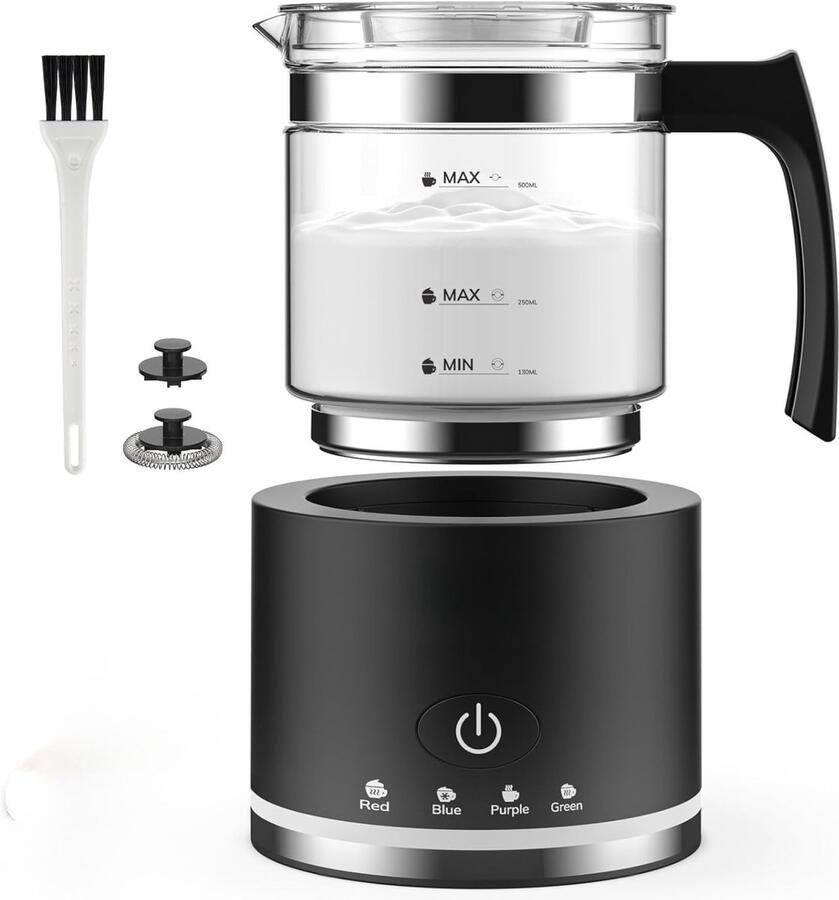 Elektrische melkopschuimer inductie 4-in-1 500 ml vaatwasmachinebestendig cacao-functie warme chocolademelk melkschuim warme melk