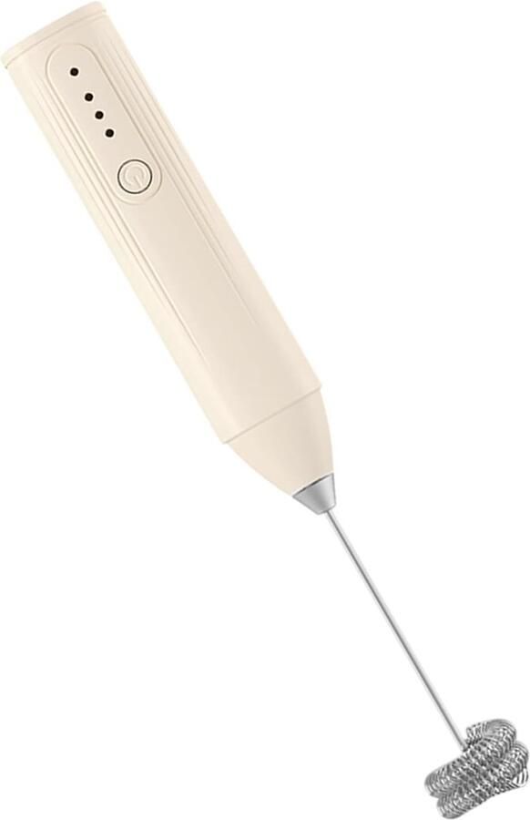 Elektrische Melkopschuimer Koffie Klopper Dranken Bereiden 3 Snelheden Instelbaar 22 cm Beige