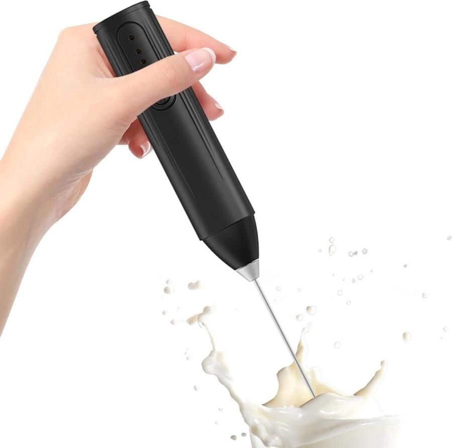 Elektrische Melkopschuimer Koffie Opschuimer Koffie Maken 3 Snelheden Instelbaar 22 cm Zwart