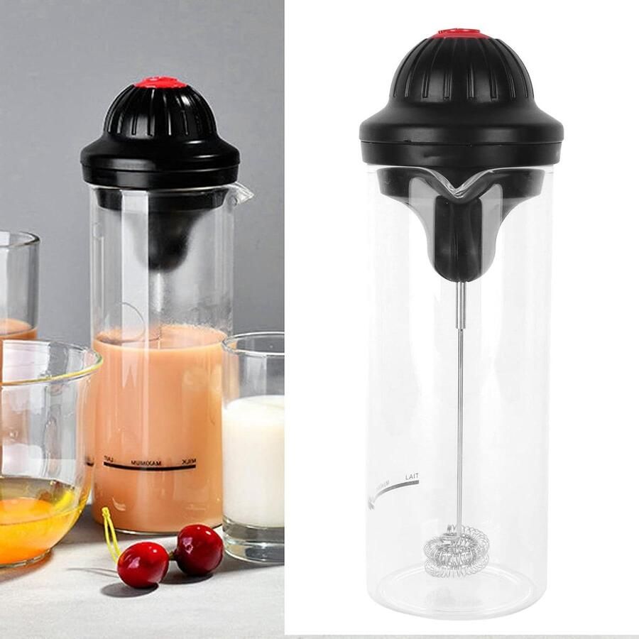 Elektrische Melkopschuimer Koffie Opschuimer Warme Dranken Maken Dubbele Roerkoppen 450 ml Zilver