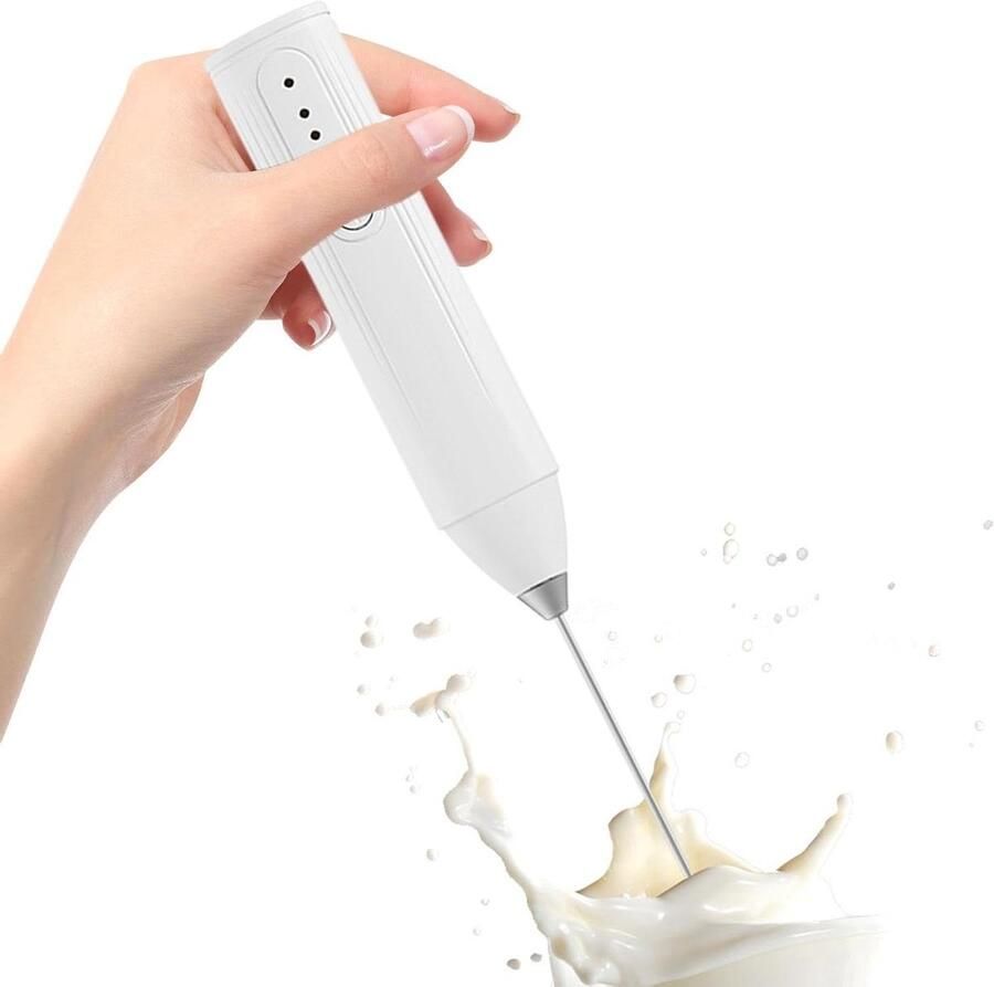 Melkopschuimer Drankmixer Koffie Garde Koffie Dranken Maken Drie Snelheden 1 stuk Wit