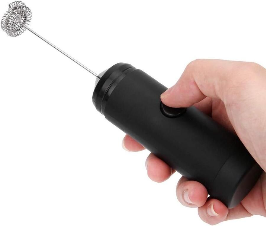 Elektrische Melkopschuimer Koffiemixer Garde Dranken Bereiden Dubbele Lente Garde 21.4 cm Zilver