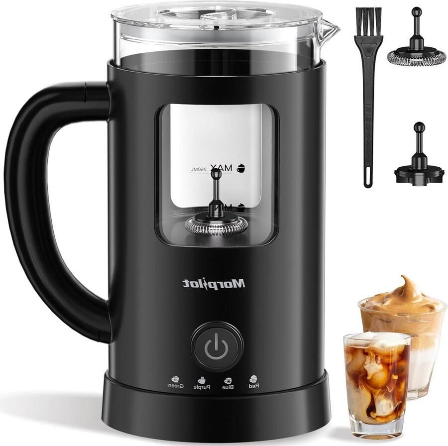 Elektrische Melkopschuimer Latte Maker Warme Koude Dranken 4-in-1 Functie 600 ml Capaciteit Zwart