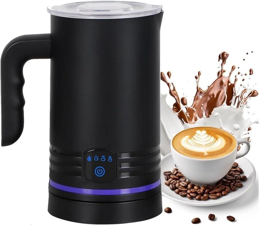 Elektrische Melkopschuimer Melk Frother Koffie Maken Vier Functies 430 ml Zwart