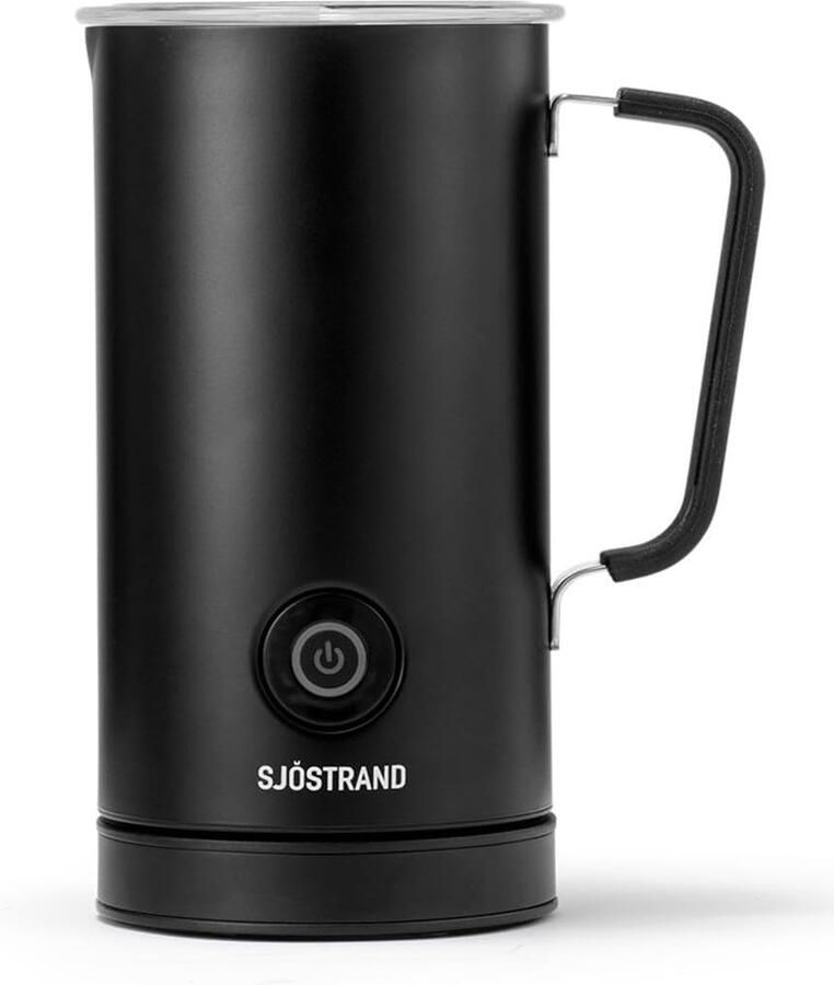 Elektrische melkopschuimer Melk frother Warme koude melk Antiaanbaklaag 11x20cm Mat zwart