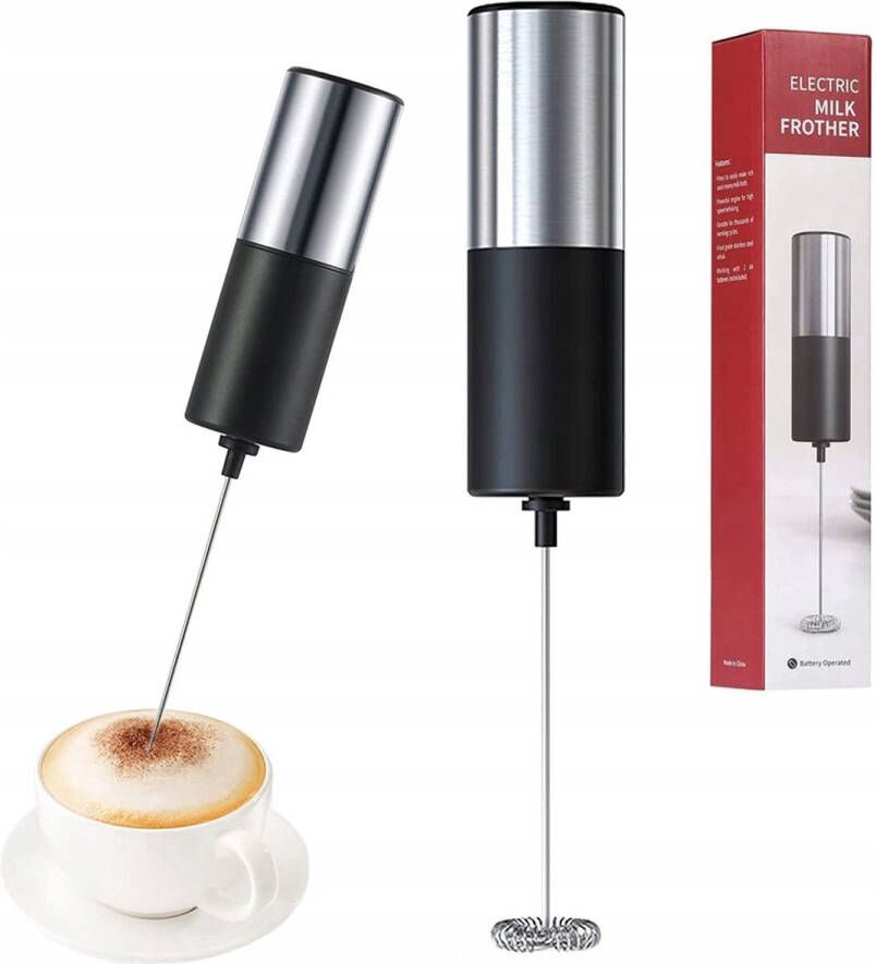 Elektrische Melkopschuimer Melk Opschuimer Handmatig Koffie Mini Mixer Draadloos op Batterijen Zonder Stekker Handig op de Camping RVS