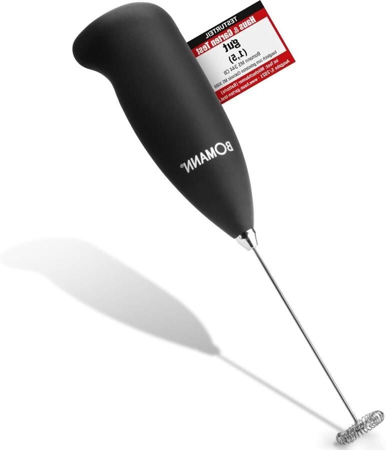 Elektrische Melkopschuimer Melkschuim Mixer Drankjes Bereiden Soft-Touch Behuizing 4 x 4 x 55 cm Zwart