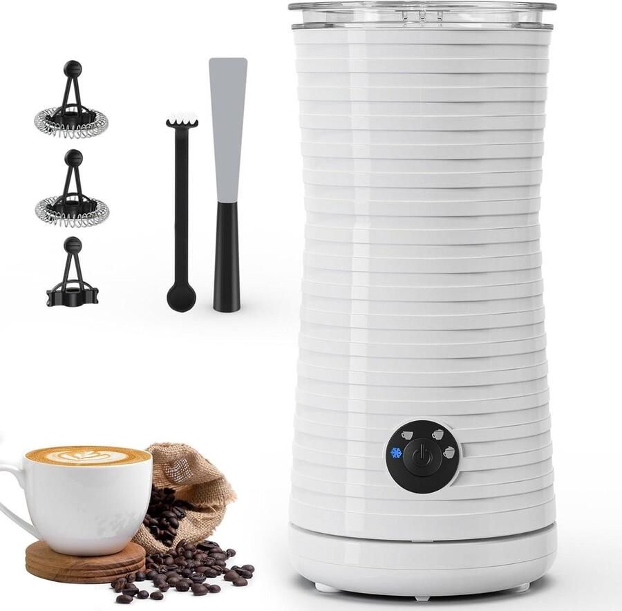 Elektrische Melkopschuimer Melkwarmer Automatisch Koffie Drankjes Maken 4 Programma's Instelbaar 240ml Capaciteit Wit