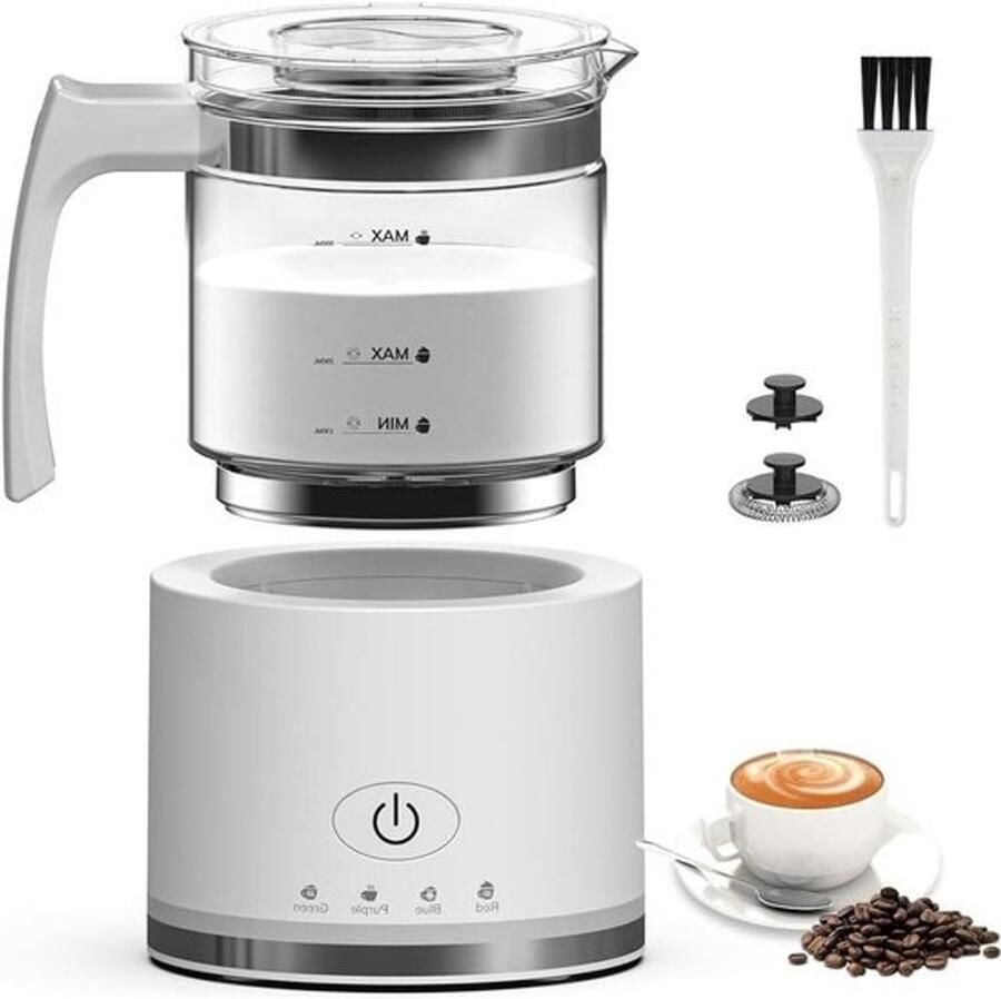 Elektrische Melkopschuimer Melkwarmer Koffie Maken 4-In-1 Functionaliteit 250 500 Ml Wit
